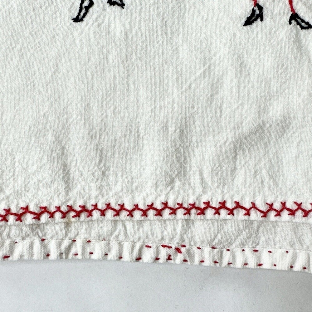 1950’s‎ tea towl embroidered w/tea kettle and tea cup dancing Kitchen Towel - Picture 3 of 5